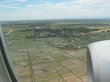 the view from the air arriving into hanoi