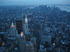 the view of southern manhattan from the empire state building