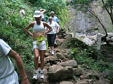 the Manoa Falls, a little dry