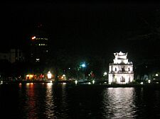 the Ngoc Son Temple on Hoan Kiem Lake